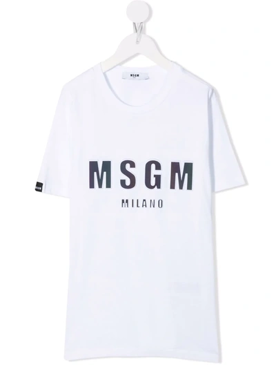 Msgm Logo Print T-shirt In White
