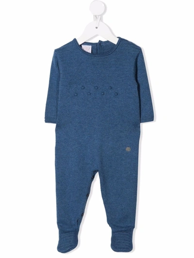 Shop Paz Rodriguez Appliqué Knitted Pajamas In Blue