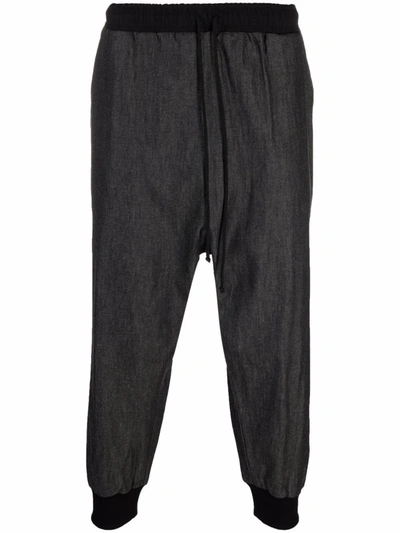 Shop Alchemy Cropped Drop-crotch Trousers In Black