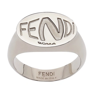 Shop Fendi Ring In Argent