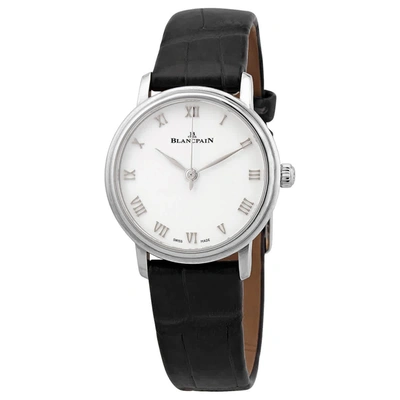 Shop Blancpain Villeret Automatic White Dial Ladies Watch 6104 1127 55a In Black / White
