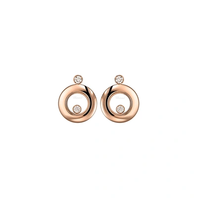 Shop Chopard Happy Rose Gold Diamond Earrings