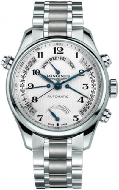 Shop Longines Master Retrograde Mens Automatic Watch L2.716.4.78.6 In Blue / Silver