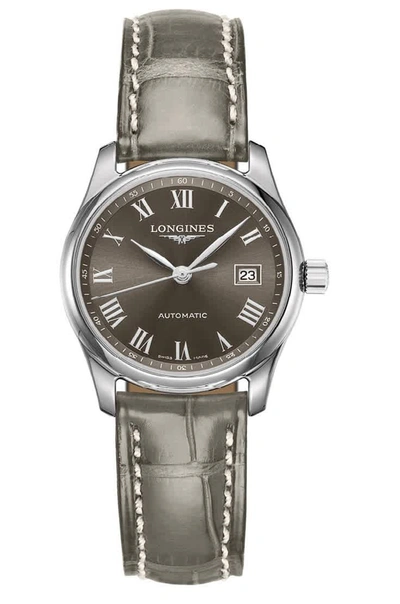 Shop Longines Master Collection Automatic Ladies Watch L2.257.4.71.3 In Grey