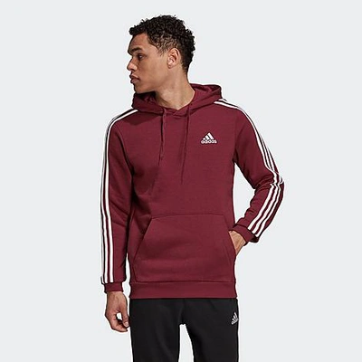 Adidas Originals Adidas Men's Essentials Fleece 3-stripes Hoodie In Red |  ModeSens