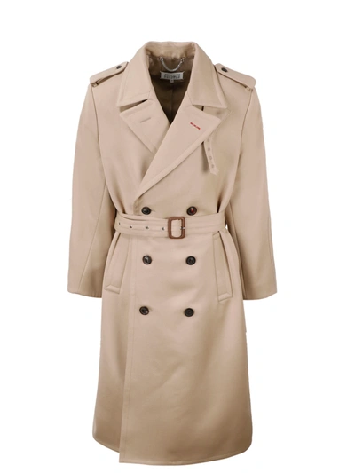 Shop Maison Margiela Double-breasted Trench In Brown