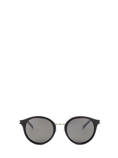 Shop Saint Laurent Sl 57 Black Sunglasses