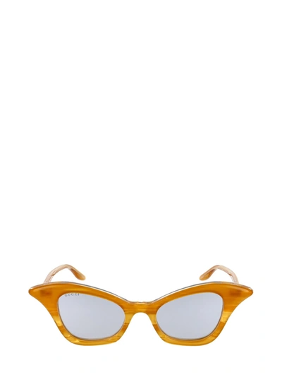 Shop Gucci Gg0707s Yellow Sunglasses