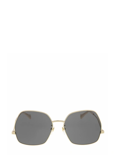 Shop Gucci Gg0972s Gold Sunglasses