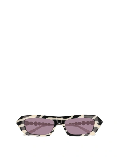 Shop Gucci Gg0642s Black & Ivory Sunglasses