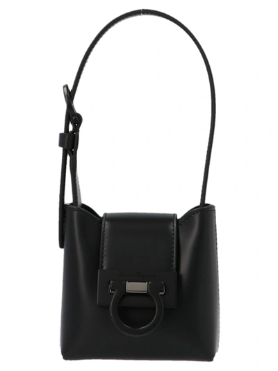 Shop Ferragamo Trifolio Mini Bag In Black