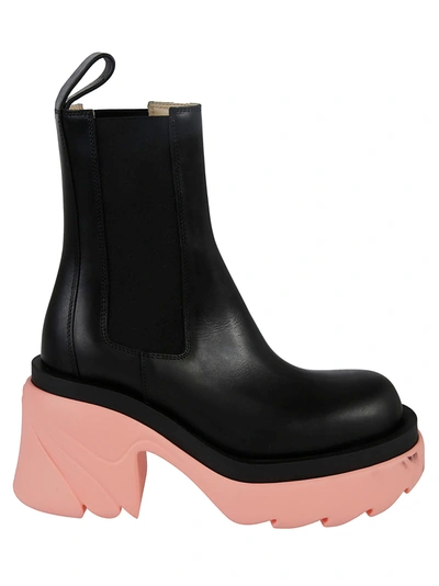 Shop Bottega Veneta Flash Ankle Boots In Black Flamingo