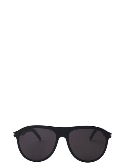 Shop Saint Laurent Sl 432 Slim Black Sunglasses