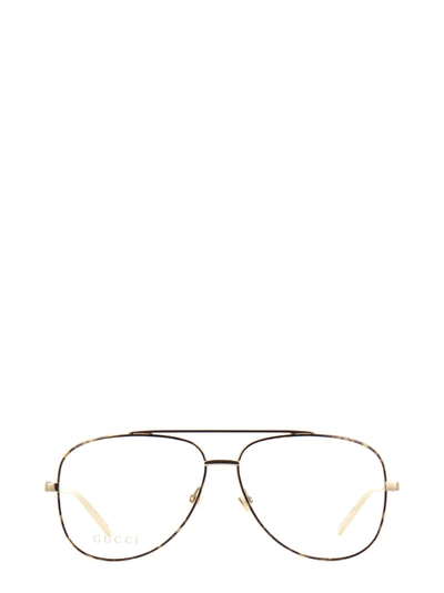 Shop Gucci Gg0442o Gold Glasses