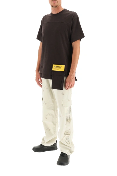 Shop Ambush T-shirt Waist Pocket In Brown