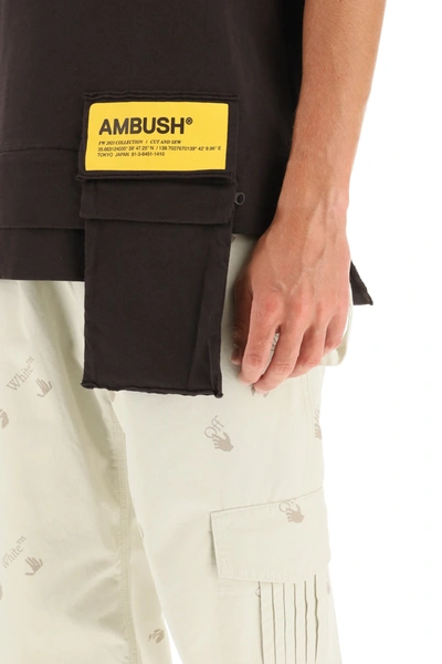 Shop Ambush T-shirt Waist Pocket In Brown
