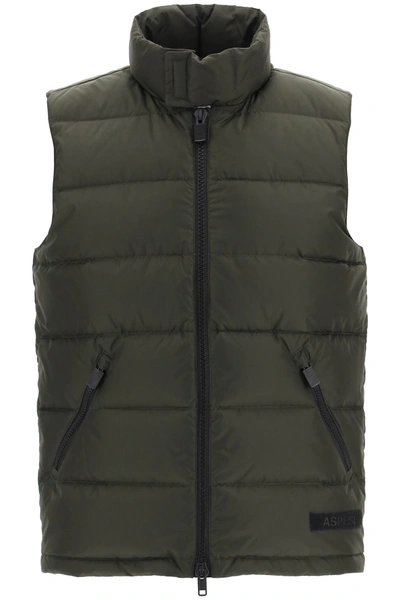 Shop Aspesi Slim Re Down Vest In Green