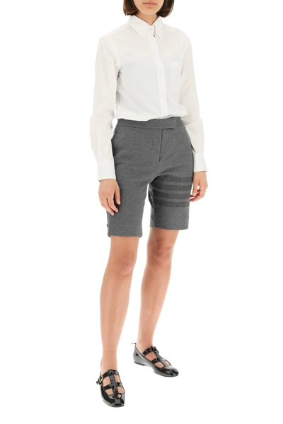 Shop Thom Browne 4-bar Shorts In Grey