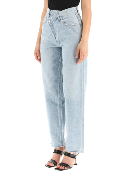 Shop Agolde Criss Cross Jeans In Light Blue