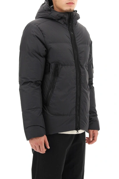 Shop Stone Island Garment Dyed Crinkle Reps Down Jacket In Black