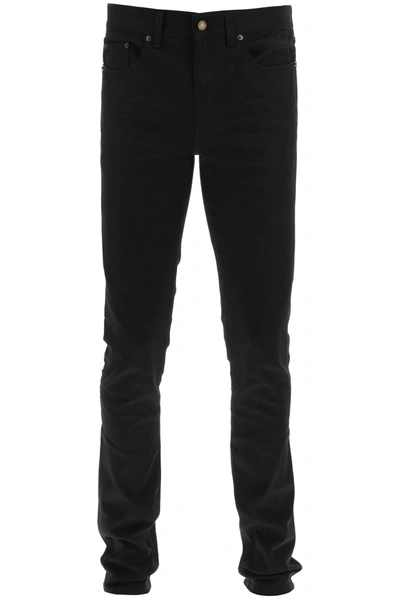 Shop Saint Laurent Slim Fit Jeans In Black