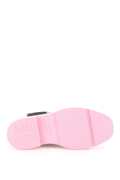 Givenchy Squared Flat Leather Chelsea Ankle Boots In Pink,black