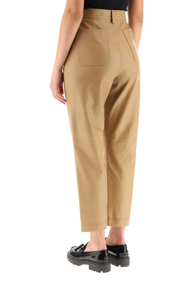 Shop Red Valentino Leather Trousers In Brown