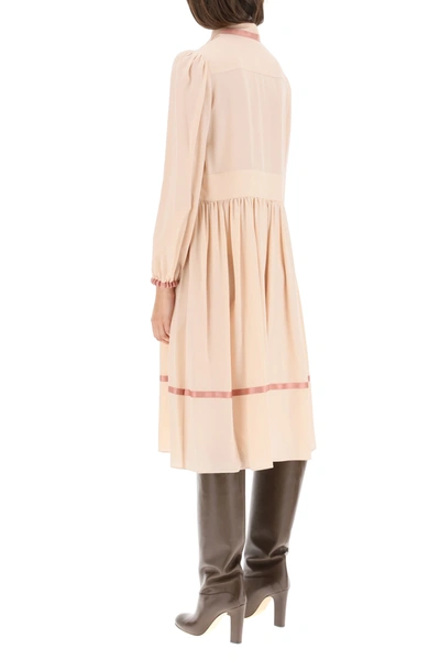 Shop See By Chloé Silk Midi Dress In Pink