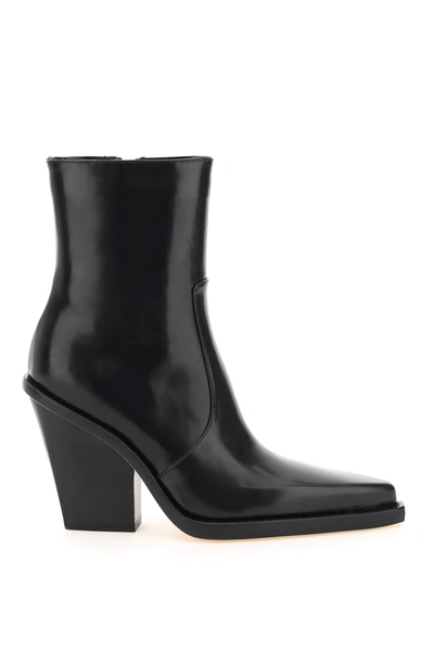 Shop Paris Texas Brushed Leather Rodeo Anke Boots In Black
