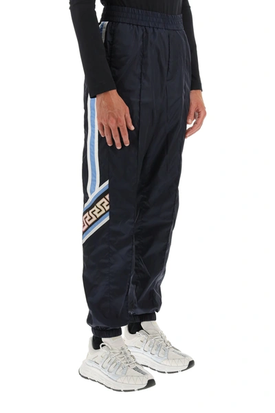 Shop Versace Technical Jogger Pants In Blue,light Blue