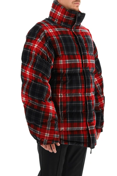 Shop Dolce & Gabbana Reversible Down Jacket With Reflector Logo In Red,grey,black