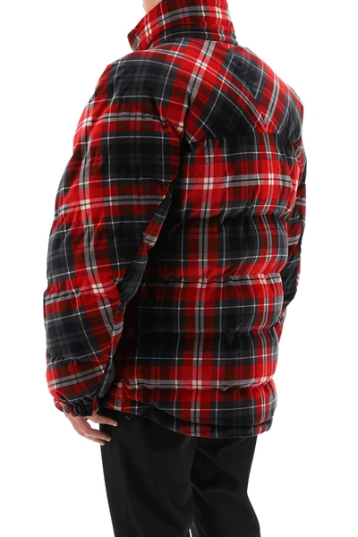 Shop Dolce & Gabbana Reversible Down Jacket With Reflector Logo In Red,grey,black
