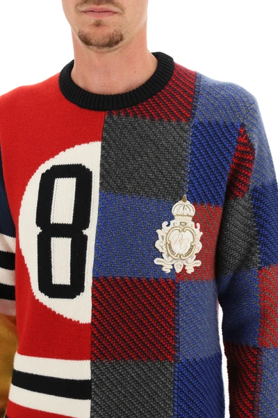 Shop Dolce & Gabbana 84 Sweater In Multicolor Wool In Blue,red,white