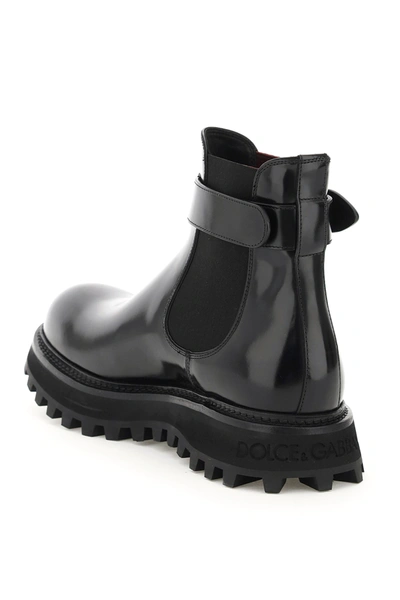 Shop Dolce & Gabbana Brushed Calfskin Beatles Boots In Black
