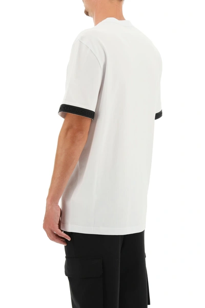 Shop Moncler T-shirt With Detailed Sleeves In White