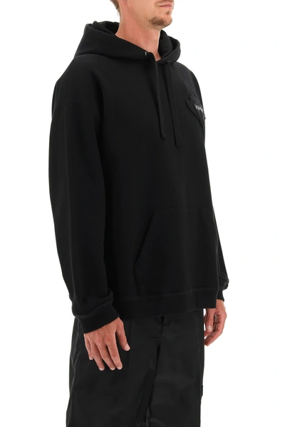 Shop Valentino Hoodie With Men's Garden Floral Embroidery In Black