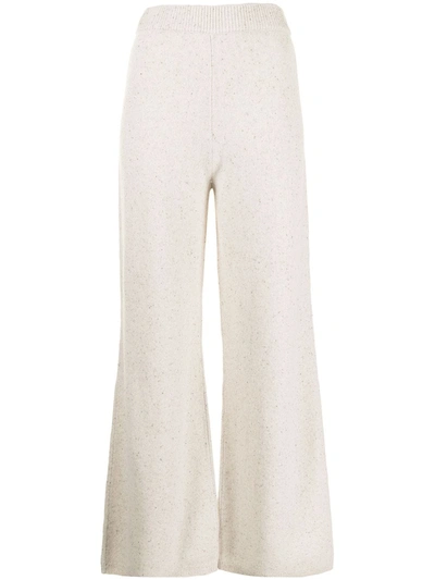 Shop Joseph Tweed Wide-leg Trousers In Nude