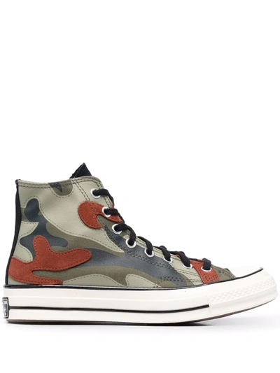 Converse Men's Chuck Taylor Hybrid Camo High Top Casual Sneakers From  Finish Line In Olive/orange Camo | ModeSens