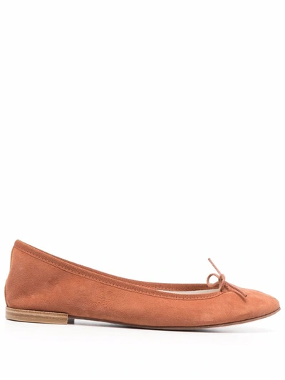 Shop Repetto Bow Detail Ballerina Shoes In Braun