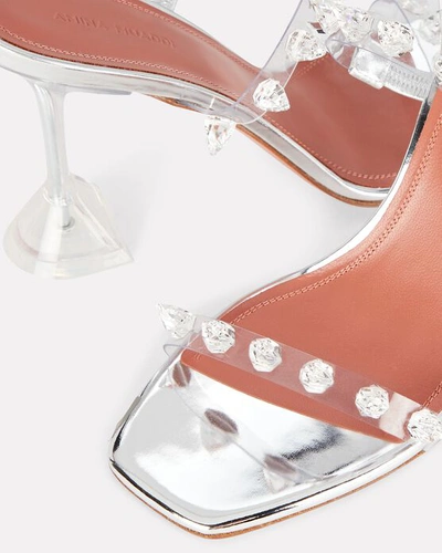 Shop Amina Muaddi Julia Pvc Spike Slide Sandals In Clear