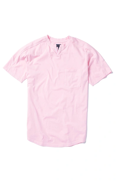 Shop Good Man Brand Notch Neck Pocket T-shirt In Rose