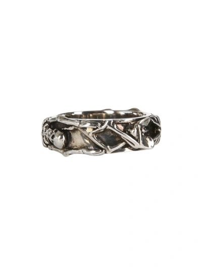 Shop Alexander Mcqueen Skeketon Dancing Ring In Silver