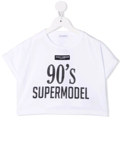 Dolce & Gabbana Kids' 90's Supermodel-print T-shirt In White | ModeSens