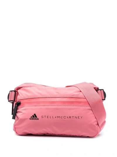 Shop Adidas By Stella Mccartney Logo-print Recycled Polyester Belt Bag In Pink