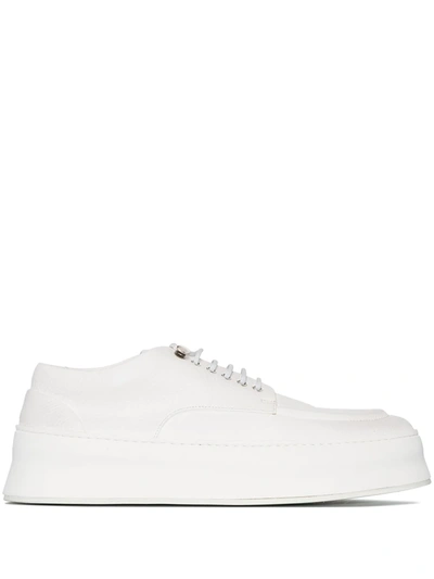 Shop Marsèll Cassapana Leather Derby Shoes In White