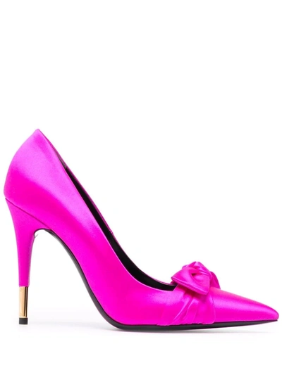 Shop Tom Ford Pointed-toe Bow Pumps In Rosa