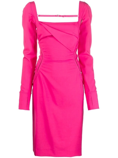 Shop Jacquemus Cerro Cutout-detail Midi Dress In Pink