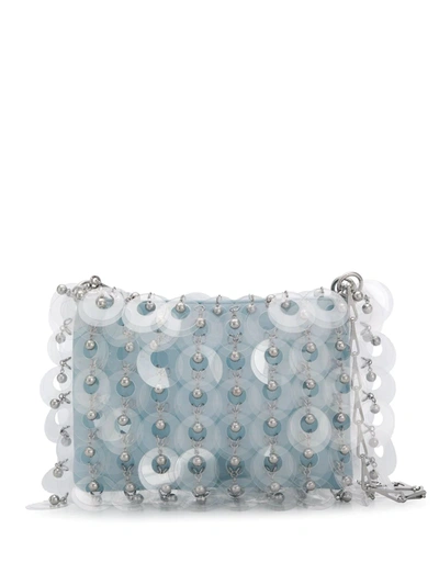 Rabanne Disk Clutch Bag In Blau