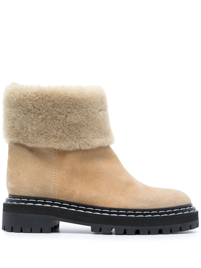 Shop Proenza Schouler Shearling Ankle Boots In Braun