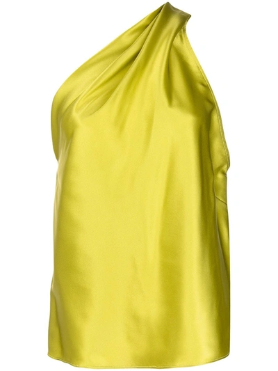 Shop Michelle Mason Draped One-shoulder Blouse In Grün